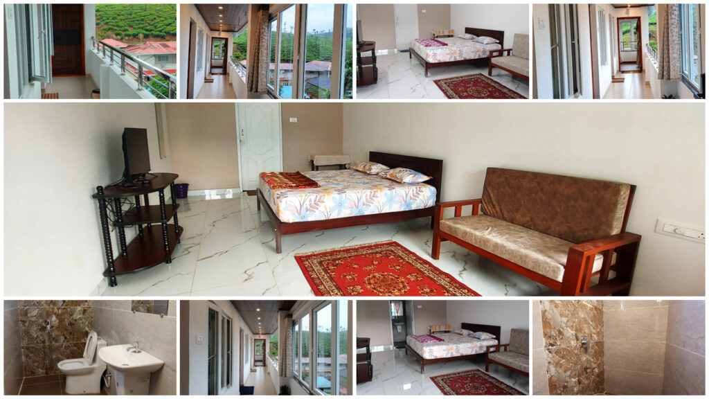 Standard king room at Hornbill Castle Valparai with king size bed and cozy interiors